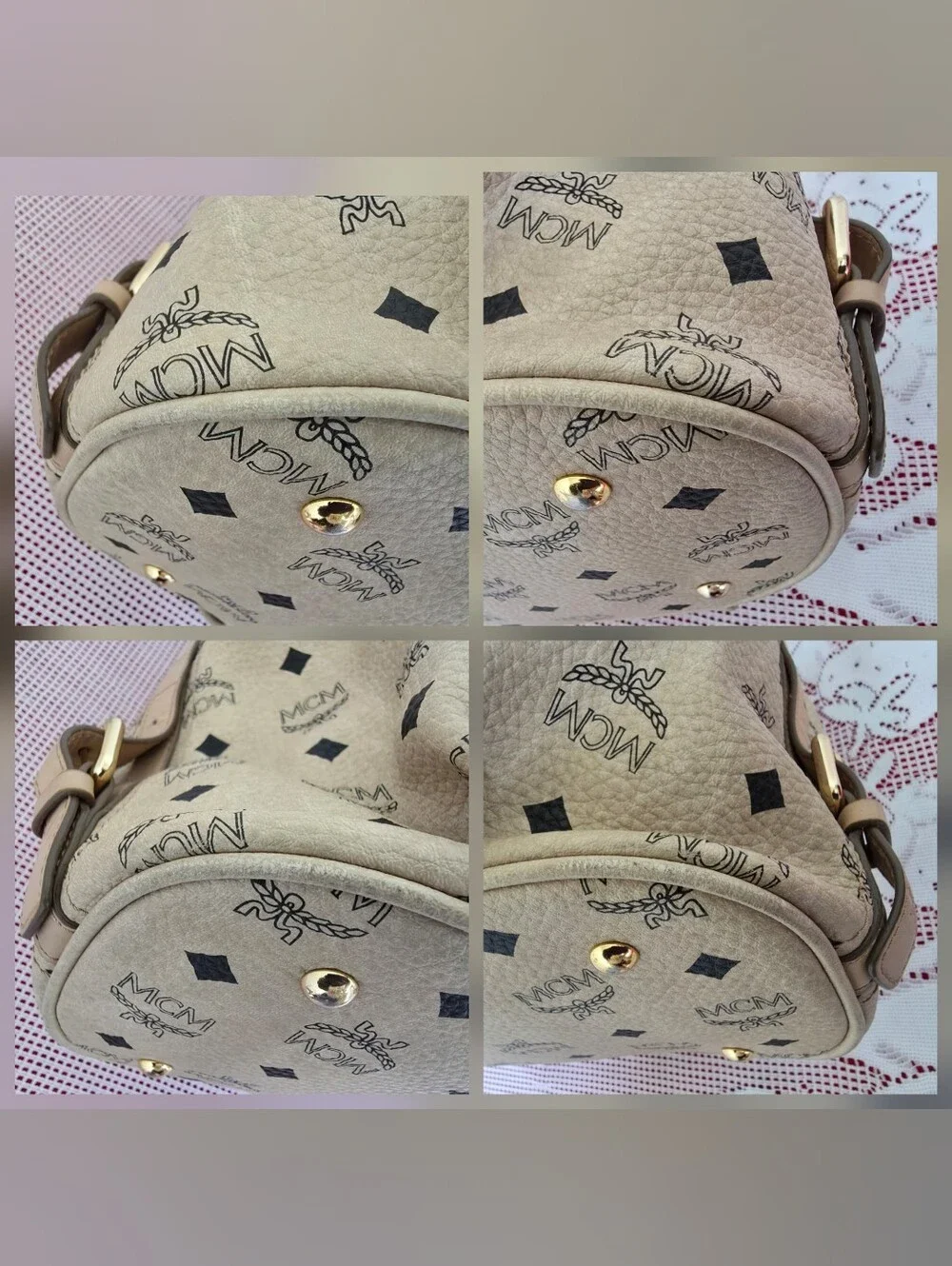 MCM Large Hobo Bag With Padlock And Keys And Authenticity Card